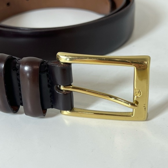 Allen Edmonds Size 42 Made in USA Cobbler Leather Soft Black Belt Brass Buckle - Picture 4 of 11